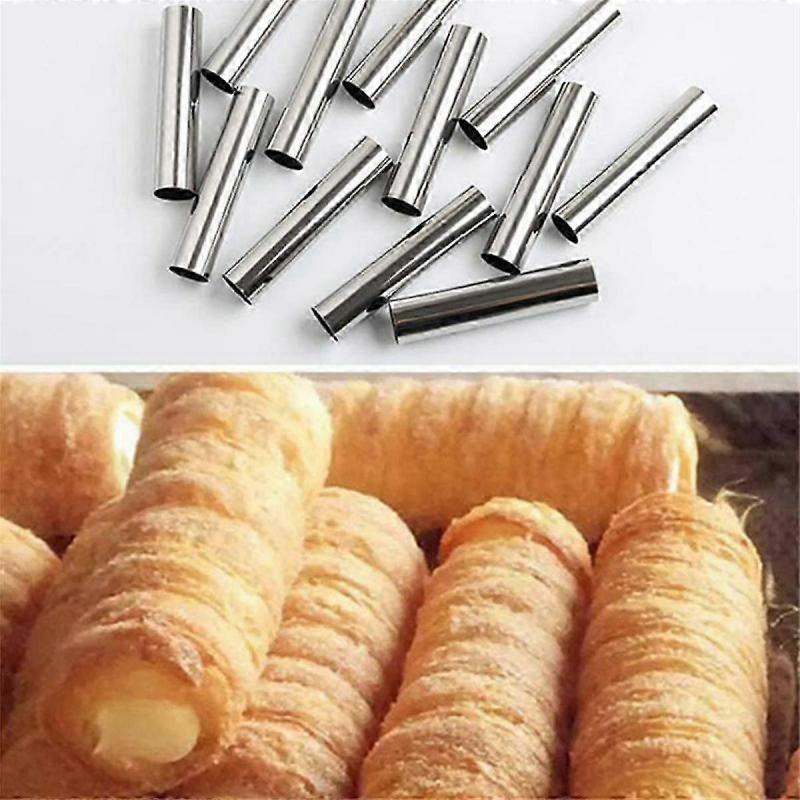 19PCS Cannoli Tubes Forms Set Stainless Steel Non-Stick Cream Horn Danish Pastry Mold for Shell Cream Roll s202412242476