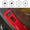 Window Lift Switch Button Panel Decor Cover Trim For 10-15 Chevrolet Camaro Red