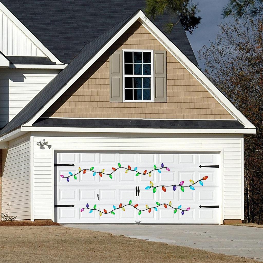 70Pcs Christmas Reflective Car Refrigerator Magnets Decorations Set, 42Pcs Reflective Bulb Light Magnets with 28Pcs Lines Magnetic Car Stickers