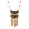 Vintage Boho Tassel Necklace Featuring Alloy Chain And Gemstone Accents For Fashion Lovers