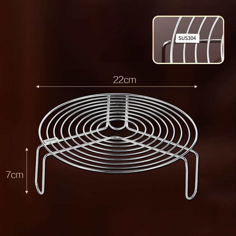 304 Stainless Steel Round Steamer Rack Kitchen Multifunction Pot Steaming Tray Dumplings Eggs Grill Stand Pressure Cooker Trivet