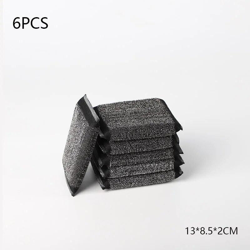 6Pcs/set Kitchen Cleaning Sponge Durable Stainless Steel Wire Cleaning Brush For Kitchen Cleaning Decontamination