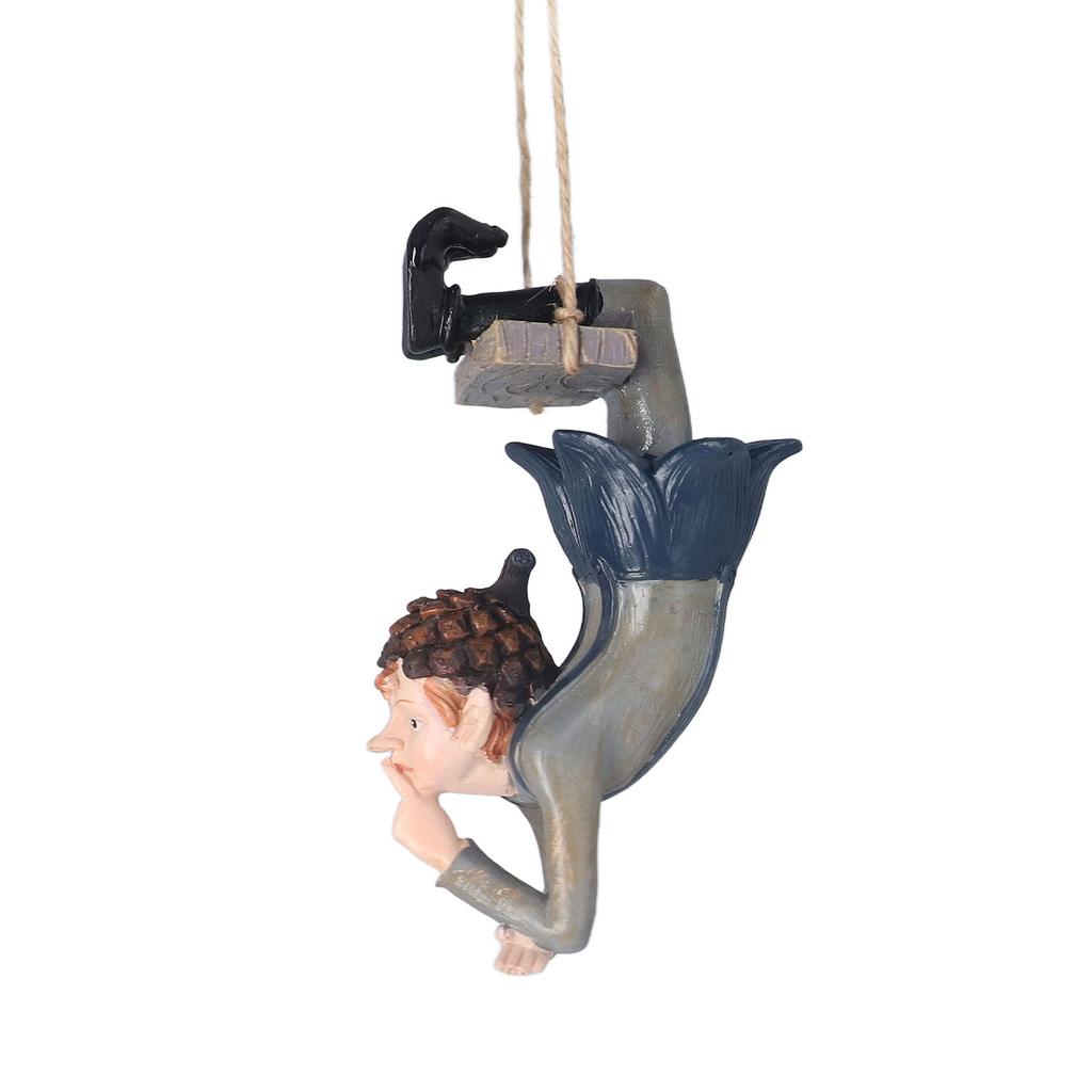 Swing Forest Elf Figurine Resin Exquisite Elf Hanging Statue Tree Ornament for Gardens Yard Home Decoration