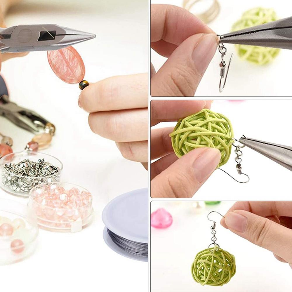 A95D-Jewelry Making DIY Bracelet Necklace Material Tool Pliers,Jewelry Set Getting Started,Bracelet,Earring Making Kit золотой