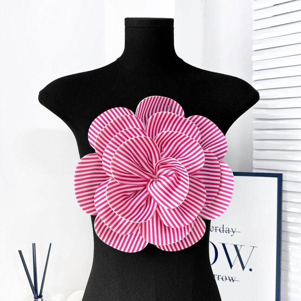 New 27cm Rose Flower Headpiece Multi-layered Handmade Bridal Headband Stripe Corsage Apparel Shoes and Bags