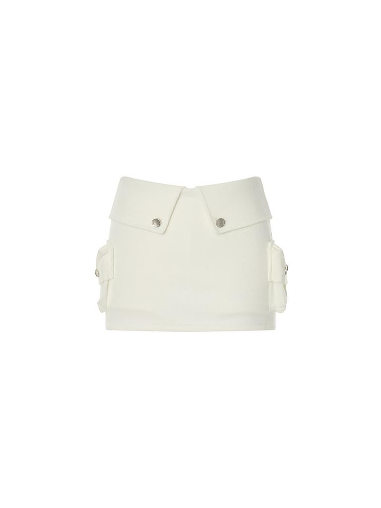 Iyussiti Pocket Folding Mini Skirt - Ivory