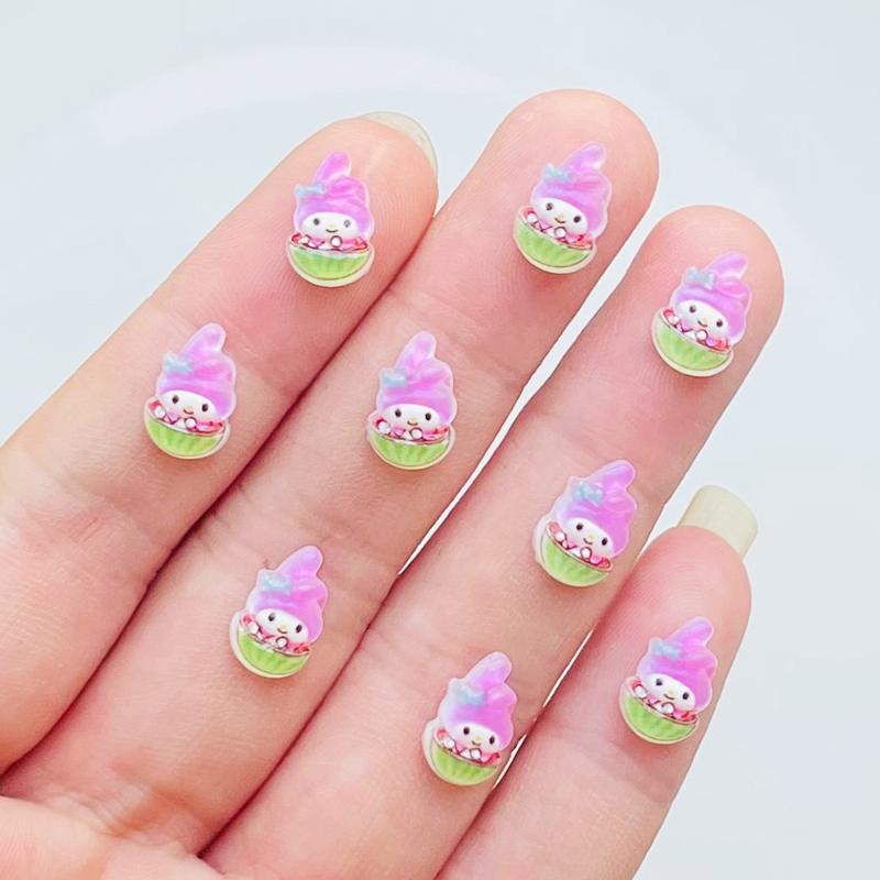 

60Pcs New Mini Cartoon Cute Ice Cream Meileti Series Resin Flat Back Scrapbook Diy Nail Decoration Accessories Holiday Gift A137