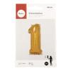 Zahlenballon 1, 40cm, 1 Stück. , Gold