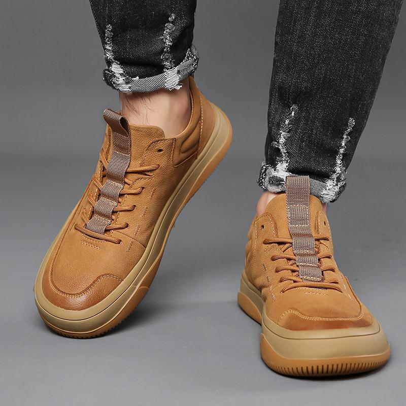 Classic Lace-Up Genuine Leather Skate Shoes Men 2024 New Arrival Male Comfortable Sneakers All-match Men Casual Driving Shoes