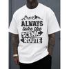 European Size Men'S White Summer T-Shirt Featuring a Scenic Route Adventure Design. Great for Casual Wear, This Cool And Humorous Shirt