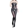 Sexy Bowknot Hollow Out Strapless Crotchless Bodystocking Ultra-Thin Glossy Silky See-Through No-Removal Erotic Bodysuit