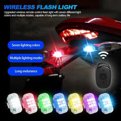 Wireless LED Drone Strobe Light for Motorcycle Car Bike Remote Control Anti-collision Warning Light Signal Light Waterproof