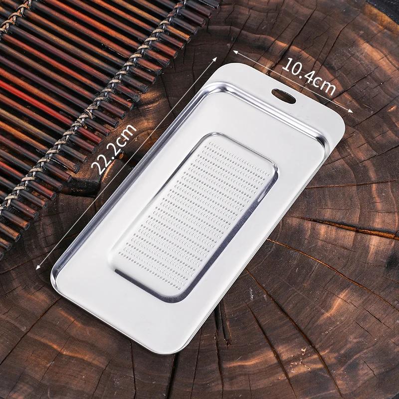Silver Ginger Grater Wasabi Grater Crusher Stainless Steel Garlic Grinder Kitchen Fruit Root Vegetables Ginger Grinding Tool