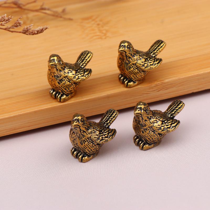 4pcs Mini Brass Bird Ornaments Universal Fit Durable Weather-Resistant Outdoor Birdbath Bowl Decorative Accessories
