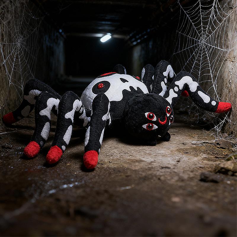 33cm Simulation Dunkle Spinne Plüschtier Weiches Kuscheltier Für Heimdekoration Weihnachten Halloween Geschenk Kindergeburtstagsgeschenk