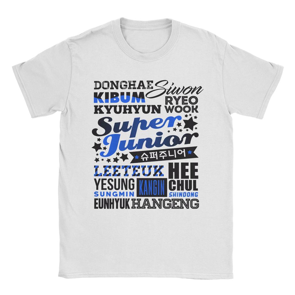 Neuheit Super Junior T-Shirt für Herren O-Ausschnitt Reines Baumwoll-T-Shirt Kurzarm-Tees Neuankömmling Kleidung