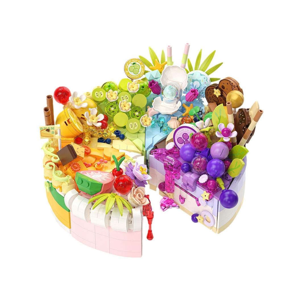 Delicious Dessert Building Blocks Sweet Cake Girls Group Display Diy Assembling Model Trendy Toy