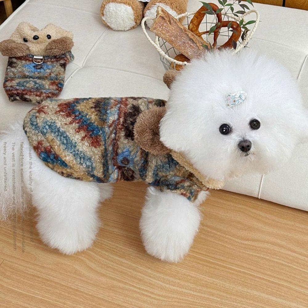 Cute Bear Puppy Clothes Vest Cat Clothes Teddy Bear Coat New Pet Dog Clothes  Winter