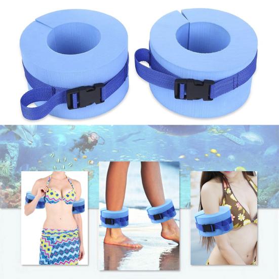 2Pcs Swimming Water Exercise Aerobics Aquatic Buoyancy Ankle Arm Wrist Cuffs