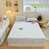 Cotton Fitted Sheet with Elastic Bands Non Slip Adjustable Mattress Cover Plant Flowers Printed for Double King Queen Bed