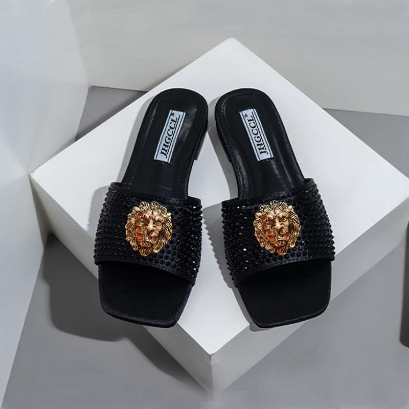 Mode Sommer Paare Flip-Flops Marke Designer Lässige Be ach Slipper Damen Strass Luxussandalen
