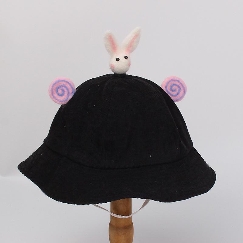 Baby bucket hat parent-child sunscreen bean tooth rabbit small yellow hat kawaii children sunscreen