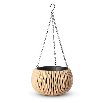Hanging Planter, Size 6, Hanging Planter, Flower Pot, Planter Hanger, Made of Plastic, Weather-Resistant, Durable (Light Brown)