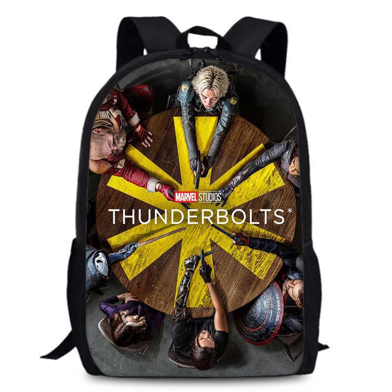 Thunderbolts Kids Durable Backpack 15in Large Capacity Oxford Schoolbag Anime
