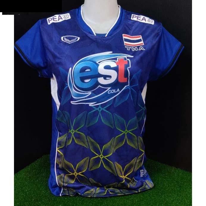 

ТАИЛАНД Национальная волейбольная женская винтажная футболка CHEER Fan Print Version Быстросохнущая футболка с V-образным вырезом и коротким рукавом Униформа с логотипом флага Таиланда Спорт в помещении 3XL