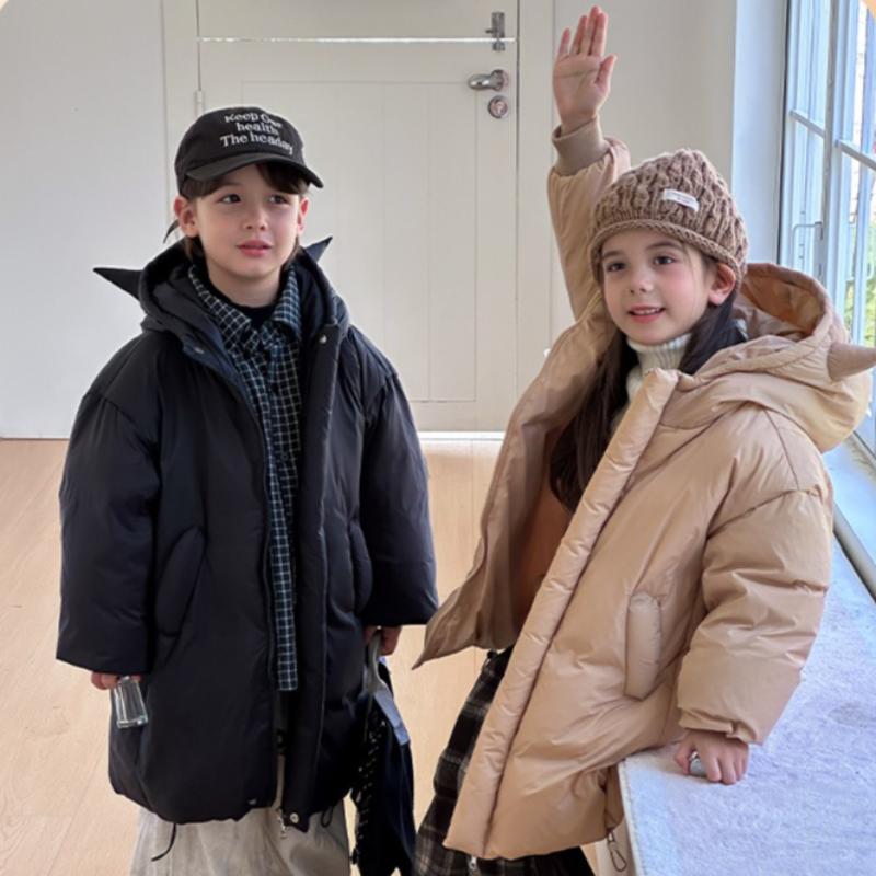 Children's Warm and Cute Mid-length Thick Winter Jacket for Boys and Girls