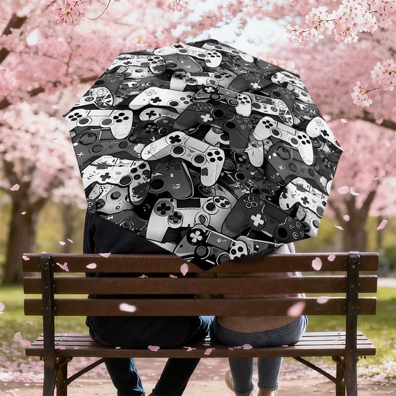 1ks Deštník s designem herního ovladače, Automatické otevírání a zavírání, Vysoce kvalitní cestovní deštník, c1128045