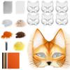 42 Stück Handgemachte Katzen Gesichts Kostüm Sets Filzstoff Tier Masken Kostüm Requisiten Zubehör Geeignet für Halloween Kostümparty