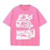 Retro Washed Vintage T-Shirt High Quality T Shirts E36 T-Shirt Summer Oversized Short Sleeve Clothes Cotton Loose Street Tops