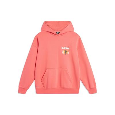 Li Ning Badfive Lässiger Kapuzenpullover Langarm-Sweatshirt Herren Sweatshirt Karmesinrot AWDT879-7