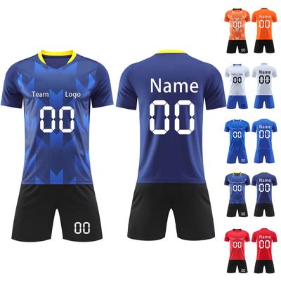Men's Athletic Soccer Uniform Set, Short Sleeve Jersey and Shorts, Quick Dry Sportswear for Training and Matches