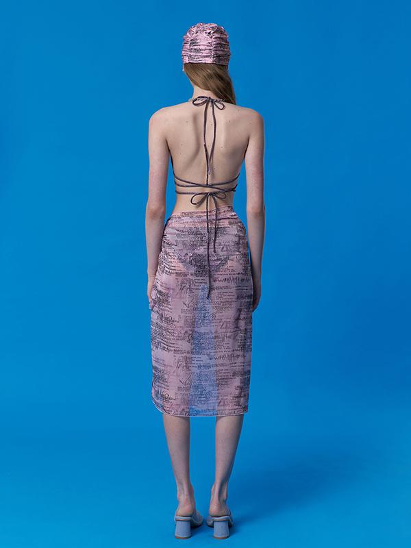 KIRSH Collection Print Wrap Skirt [Pink]