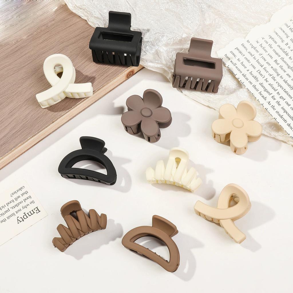 5/10 SZT Małe Klipsy do Włosów w Kształcie Kwiatka dla Kobiet Dziewcząt, Matowe Prostokątne Klipsy Szczękowe, Półokrągłe Spinki do Cienkich Włosów Akcesoria do Włosów