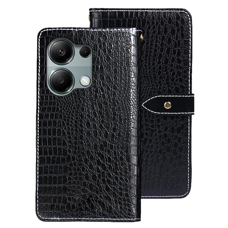 IDEWEI For Xiaomi Redmi Note 13 Pro 4G/Poco M6 Pro 4G Cell Phone Case Crocodile Texture Shockproof Cover