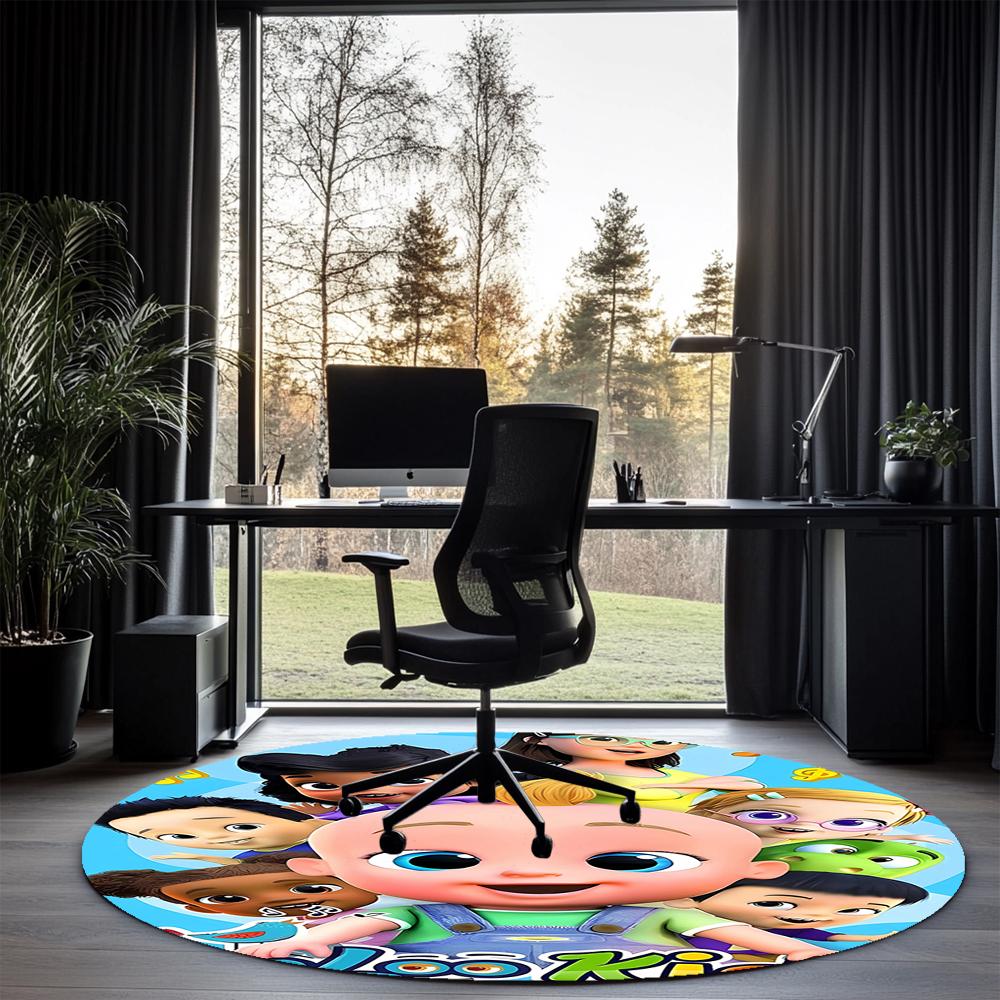 CoComelon Printed Round Rug Carpet Chair Rug Area Rug Entryway Doormats,for Office Chair Living Room Bedroom Kitchen Room.