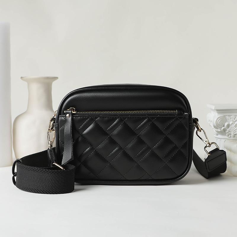 

Модные сумки через плечо для женщин Простые сумки через плечо из искусственной кожи Широкий ремень Маленькая квадратная сумка Модные сумки с ромбовидной решеткой