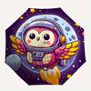 1pc Owl Astronaut Automatic Open/close Umbrella, 8-Rib sturdy structure, Portable Travel Umbrella, Parties, Everyday Use, Outdoor Accessory,