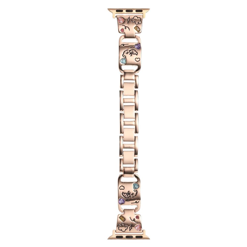 Suitable For S10 Generation Apple Watch Iwatch9 Strap Cute Puppy Colored Diamond Metal Applewatch87Se