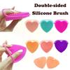 Heart Shaped Silicone Facial Brush Double-sided Scrabber Hanging Brush Soft Cleansing Brush Portable Exfoliating Beauty Brush