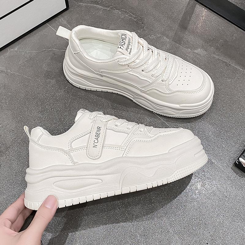 Platform white shoes women's new spring and autumn heightening white sports board shoes versatile matching skirt new