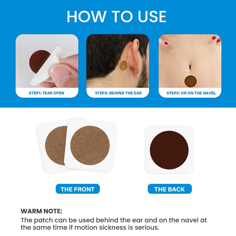 Car Motion Sickness Patch To Relieve Headache, Airsickness and Seasickness Plaster, Nausea and Dizziness Patch