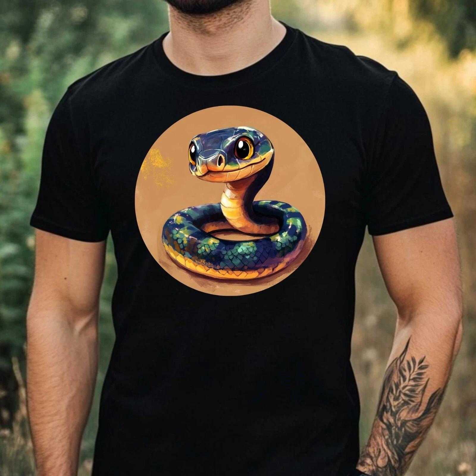 T-Shirt Herren Niedliche Baby Schlange Motiv Baumwolle Größe XS bis 5XL S