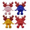 Yousheng 3D Printed Christmas Reindeer Figurine Xmas Elk Ornament Fidget Toy with Movable Joints Articulated Deer Model Car Dashboard Decoration