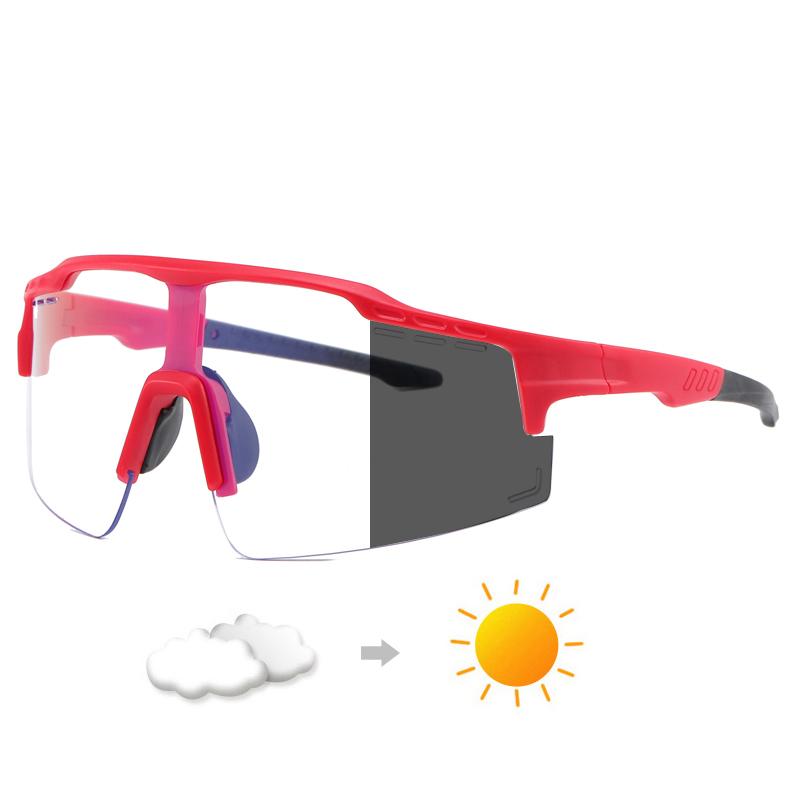 Radfahren Farbwechsel Fahrbrille Sonnenbrille Herren Damen UV400 Sportbrille Mode Fahrradbrille Wrap Around Shades