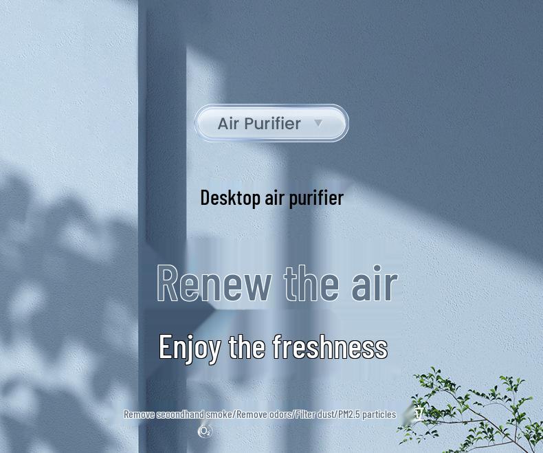 Household Air Purifier: Small, Effective Odor, Smoke & Formaldehyde Removal for Bedroom & Office Desktops