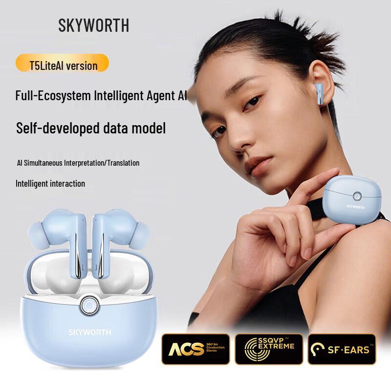Skyworth T5 Lite AI Active Noise Cancelling Wireless Earbuds